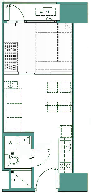 1 Bedroom with balcony Floor plan - Mint Residences