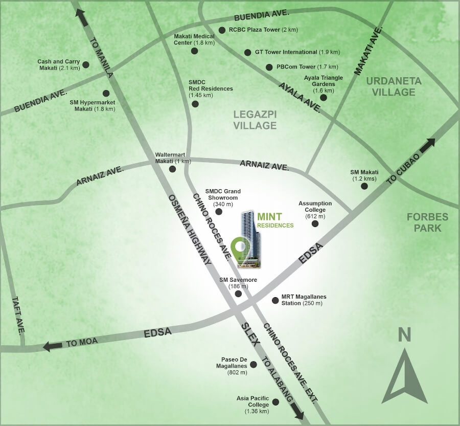 Mint Residences Location Map